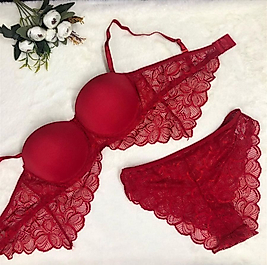 Kuşkanadı Dolgulu Çıkarılabilir Askılı Dantelli Sütyen Takımı